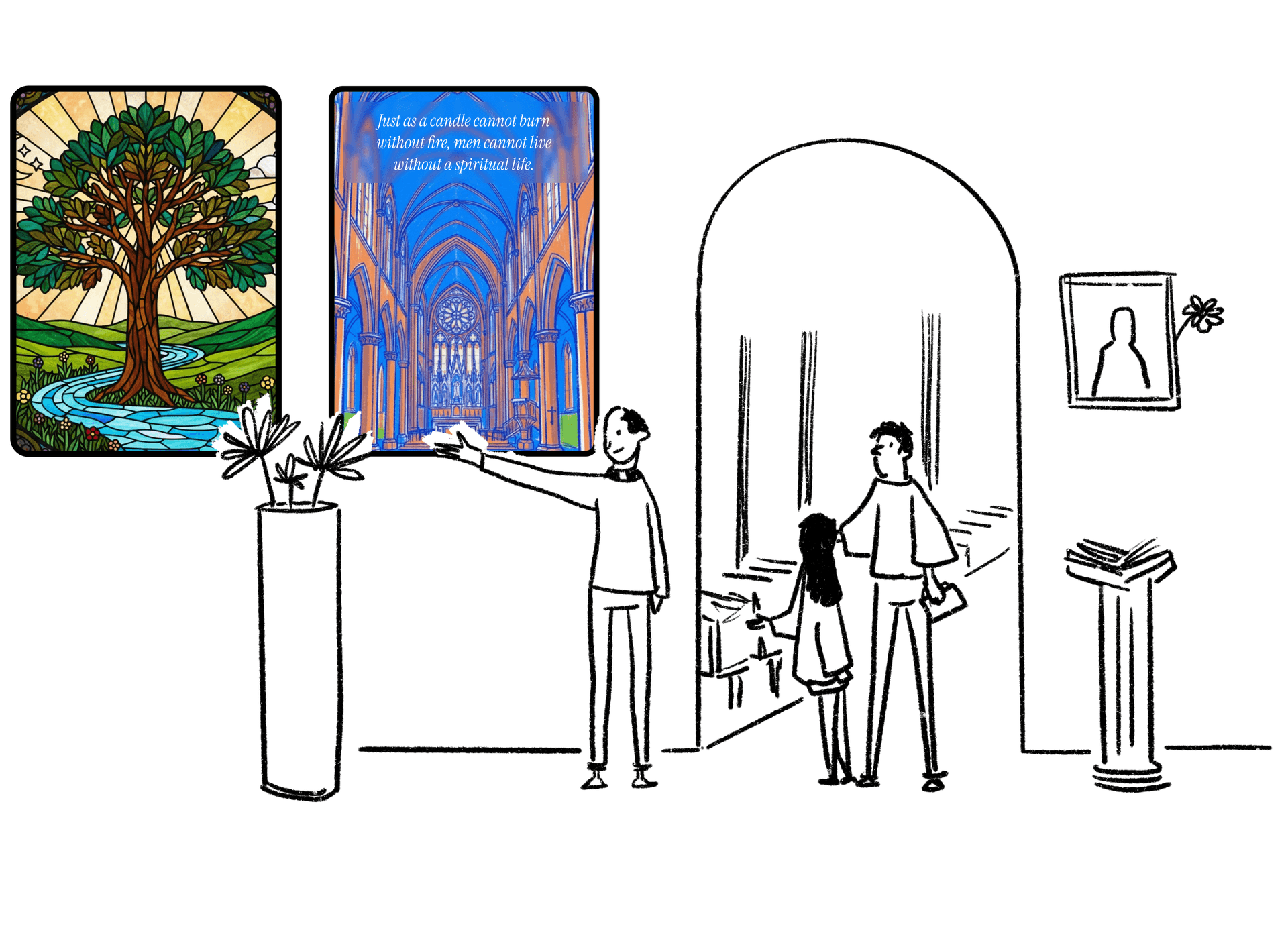 Church digital signage showing worship content