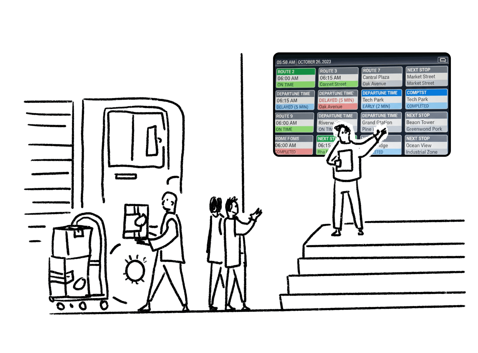 Fleet management dashboard for transportation digital signage