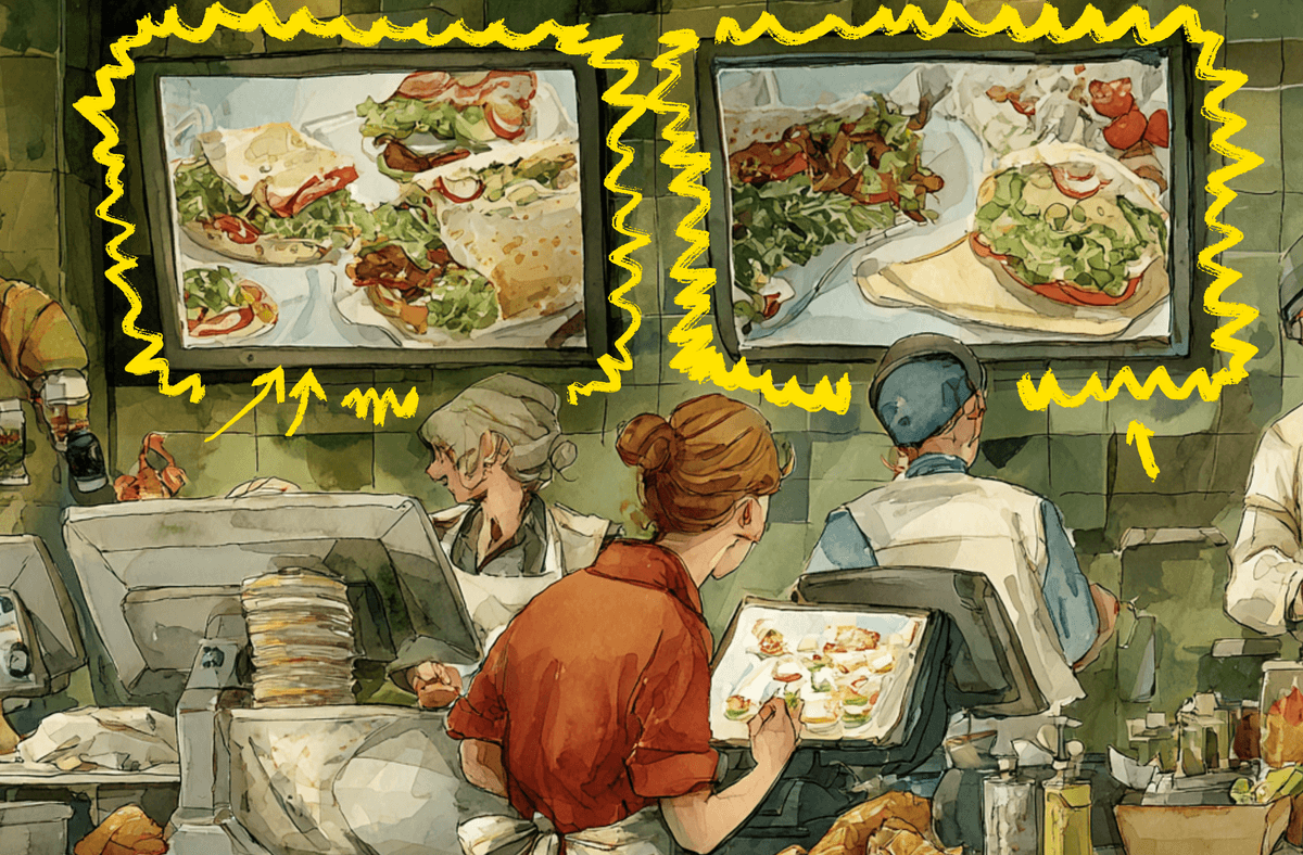 Digital menu board example