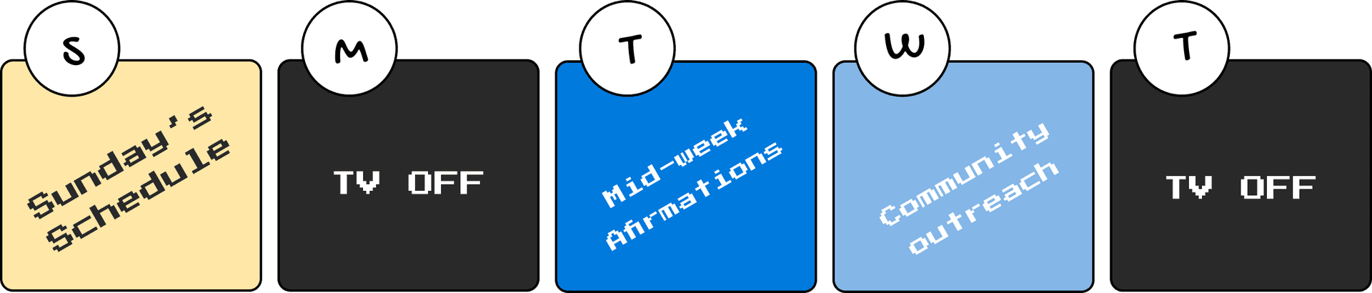 Worship schedule to show the right asset at the right time